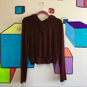 FINAL PRICE 3/$20 Brandy Maroon Cropped Hoodie